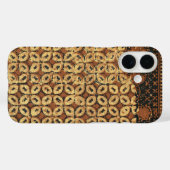 Antikes Kaffeebohnen-Geometrisches Batikmuster Case-Mate iPhone Hülle (Rückseite (Horizontal))