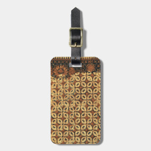 Antikes Kaffeebohnen-Geometrisches Batikmuster Gepäckanhänger