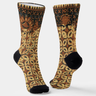 Antikes Kaffeebohnen-Geometrisches Batikmuster Socken