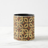 Antikes Kaffeebohnen-Geometrisches Batikmuster Tasse (Zentrum)