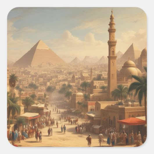 Antikes Kairo Ägypten Quadratischer Aufkleber (Vorderseite)