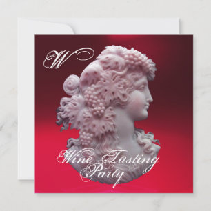 ANTIKES KAMEE, DAMEN UND TRAUBEN WEINPROBE-PARTY EINLADUNG