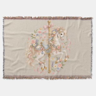 Antikes Karussellpferd Cottagecore-Geschenk Decke