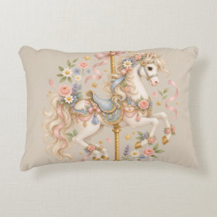 Antikes Karussellpferd Cottagecore-Geschenk Dekokissen