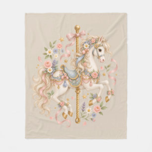 Antikes Karussellpferd Cottagecore-Geschenk Fleecedecke
