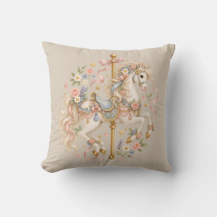 Antikes Karussellpferd Cottagecore-Geschenk Kissen
