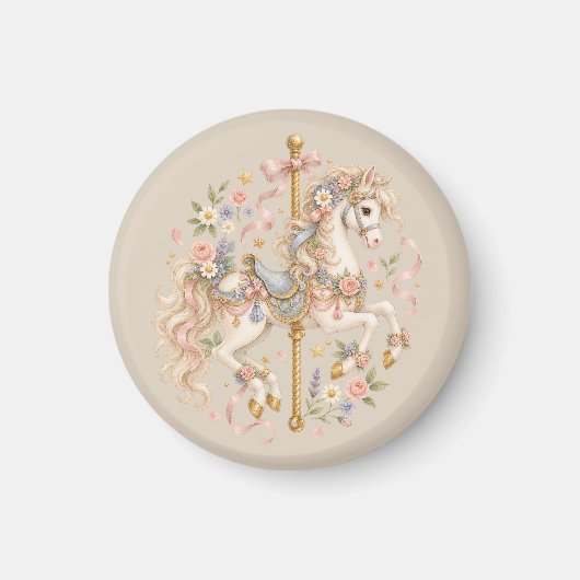 Antikes Karussellpferd Cottagecore-Geschenk  Magnet (Vorne)