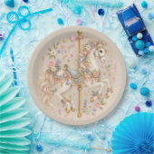 Antikes Karussellpferd Cottagecore-Geschenk Pappteller (Party)