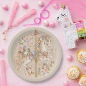 Antikes Karussellpferd Cottagecore-Geschenk Pappteller (Party)