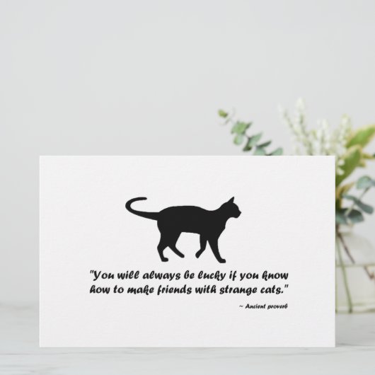 Antikes Kat-Sprichwort Briefpapier (Stehend Vorderseite)