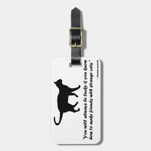 Antikes Kat-Sprichwort Gepäckanhänger (Vorderseite vertikal)