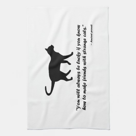 Antikes Kat-Sprichwort Geschirrtuch (Vertikal)