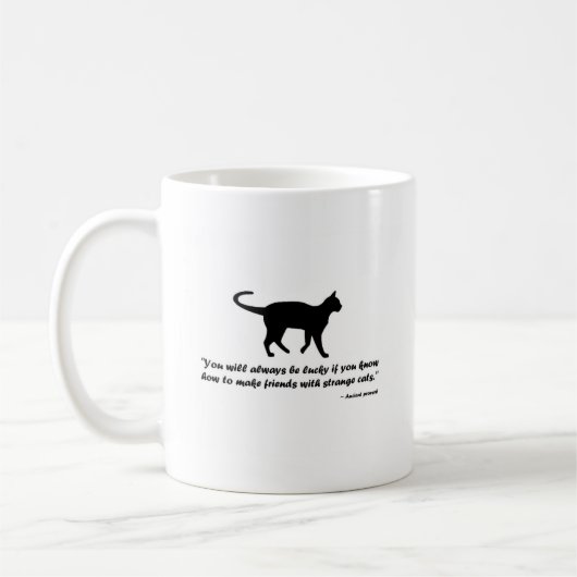 Antikes Kat-Sprichwort Kaffeetasse (Links)