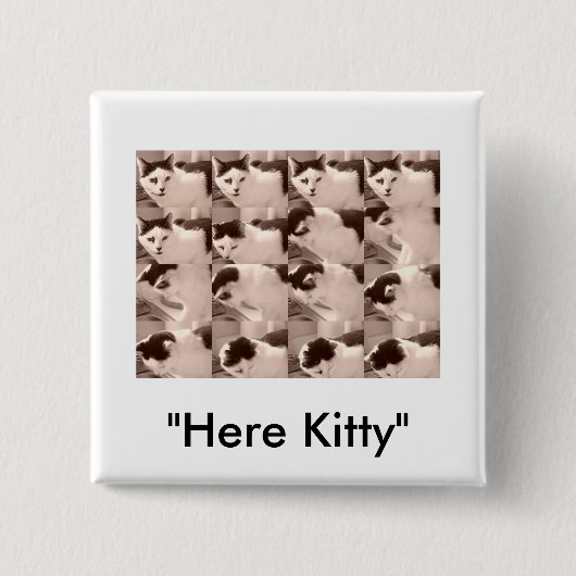 Antikes Kätzchen/Schwarz-Weiß-Foto Button (Vorderseite)