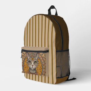 Antikes Katzen- und Motivmuster im Vintage-Stil Bedruckter Rucksack