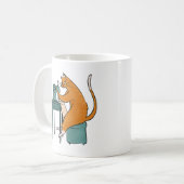 Antikes Katzennähen Kaffeetasse (Vorderseite Links)