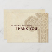 Antikes keltisches Kreuz Browns danken Ihnen Dankeskarte (Vorne/Hinten)