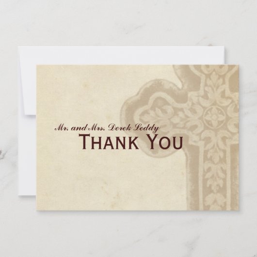 Antikes keltisches Kreuz Browns danken Ihnen Dankeskarte (Vorderseite)