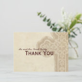 Antikes keltisches Kreuz Browns danken Ihnen Dankeskarte (Stehend Vorderseite)