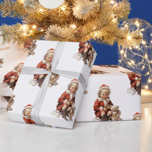 Antikes Kinder-Weihnachtspapier Geschenkpapier