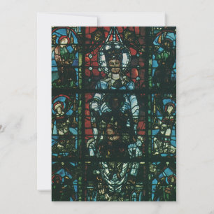 Antikes Kirchenbuntglasfenster mit religiösen Moti Einladung