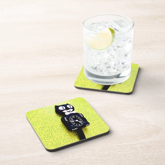 Antikes Kit Cat Clock Cork Untersetzer (Rechte Seite)