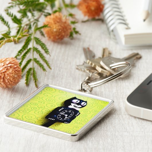 Antikes Kit Cat Clock Schlüsselanhänger (Seite)