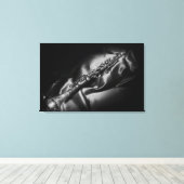 Antikes Klarinettenleben, B&W Leinwanddruck (Insitu (Holzboden))