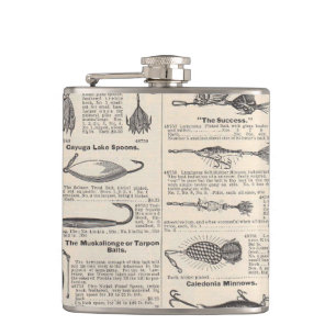 Antikes Köderkatalog-Seite Vintage-Druck Flachmann