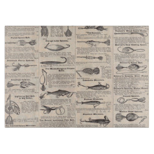Antikes Köderkatalog-Seite Vintage-Druck Schneidebrett