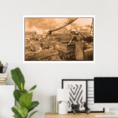 Antikes Kohlebergbaubild Poster (Heimbüro)
