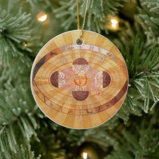 Antikes kopernikanisches Sonnensystem, Vintage Ast Keramik Ornament (Baum)