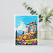 Antikes Korinth Griechenland Vintage Illustration Postkarte (Stehend Vorderseite)