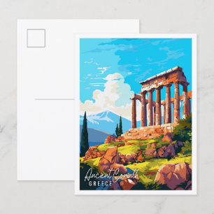 Antikes Korinth Griechenland vintage Reiseillustra Postkarte