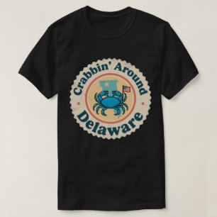 Antikes Krabbenfischen in Delaware Crab T-Shirt