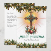 Antikes Kreuz mit festlichen Akzenten, Weihnachten (Vorne/Hinten)