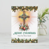 Antikes Kreuz mit festlichen Akzenten, Weihnachten (Stehend Vorderseite)