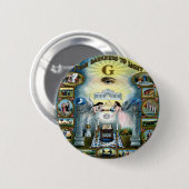 Antikes Kunsthandwerk Freimaurerei Masonic Hazen Button (Vorne & Hinten)