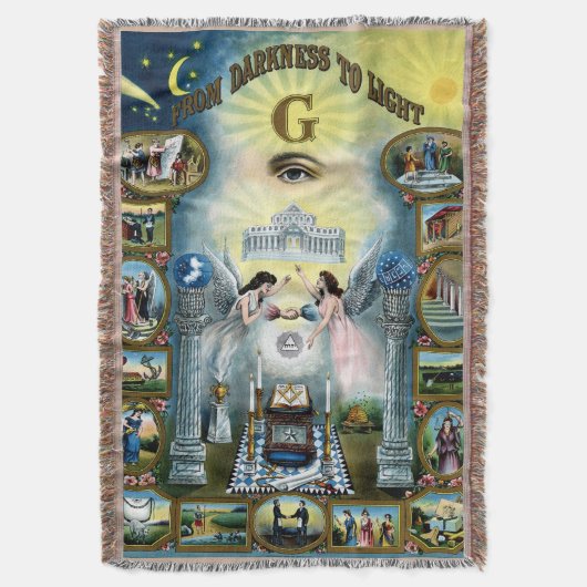 Antikes Kunsthandwerk Freimaurerei Masonic Hazen Decke (Vorderseite Vertikal)