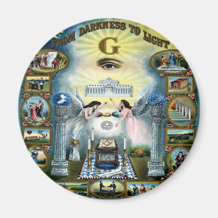 Antikes Kunsthandwerk Freimaurerei Masonic Hazen Magnet