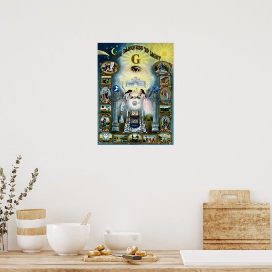 Antikes Kunsthandwerk Freimaurerei Masonic Hazen P Poster (Küche)