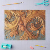 Antikes Kupfer rostig Barockschmuck staubig blau Seidenpapier (Basteln)