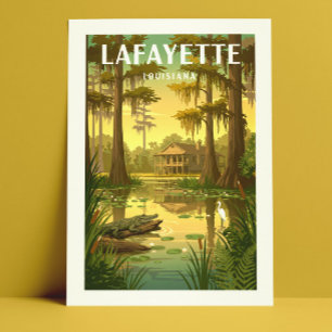 Antikes Lafayette Louisiana Postkarte