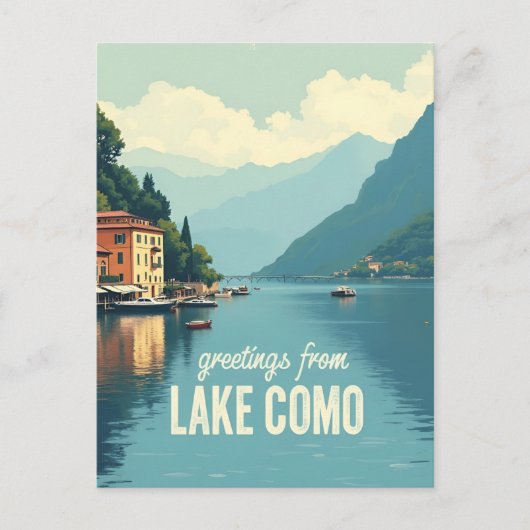 Antikes Lake Como Postkarte (Vorderseite)