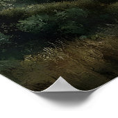 Antikes Landschaftsbild, Grüne Berglandschaft Poster (Ecke)