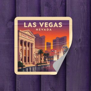 Antikes Las Vegas Nevada Quadratischer Aufkleber