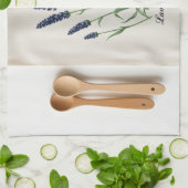 Antikes Lavendel Botanisches Wasserfarben Leinen Geschirrtuch (Gefaltet)