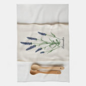 Antikes Lavendel Botanisches Wasserfarben Leinen Geschirrtuch (Vertikal)