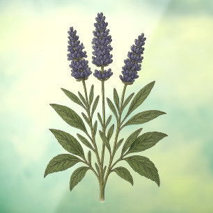 Antikes Lavendel Fensteraufkleber