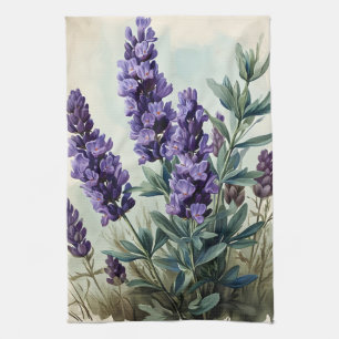 Antikes Lavendel Geschirrtuch